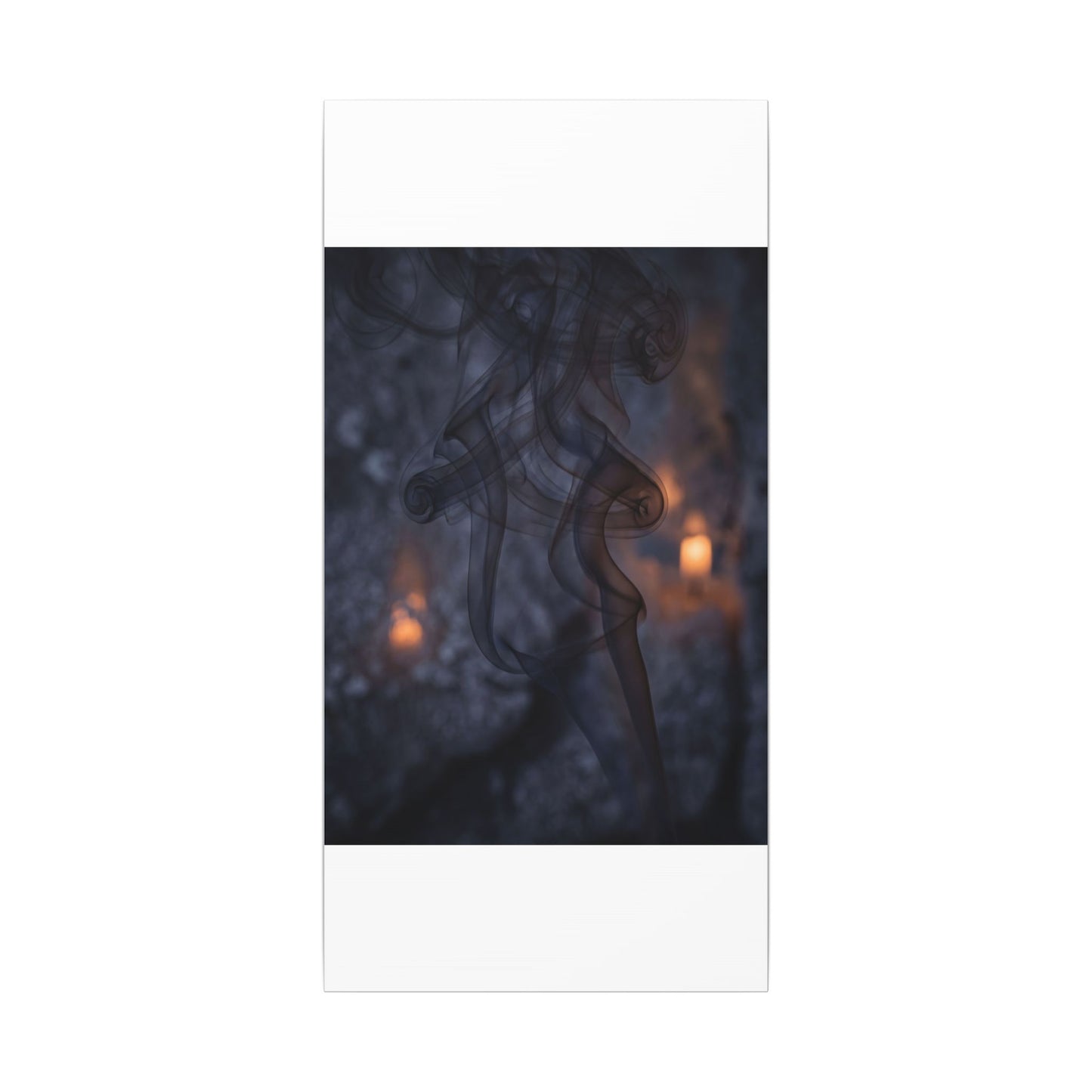 Incense Smoke Winter Canvas Art | Dark Japandi Sophisticated Design