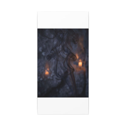 Incense Smoke Winter Canvas Art | Dark Japandi Sophisticated Design