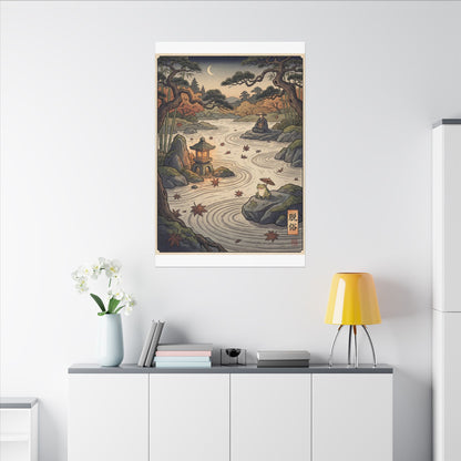 Rock Garden Autumn Canvas Art | Zen Serene Design