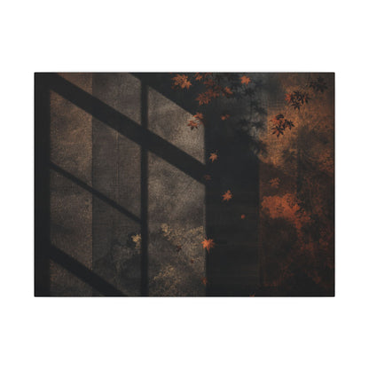 Sophisticated Shadow Play Canvas Art - Dark Texture Dark Japandi