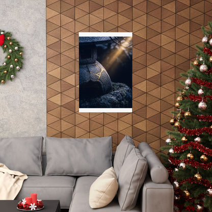 Moonlit Garden Winter Wall Art Print | Kintsugi Artful Design