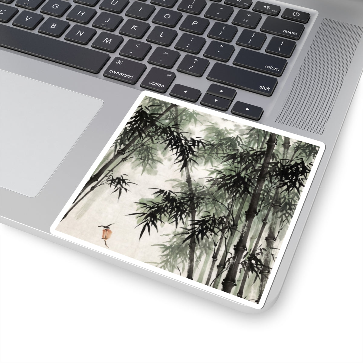 Contemplative Bamboo Grove Sticker - Sumi E Zen Art Print