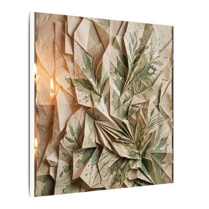 Japandi Paper Fold in Candlelight | Texture Canvas Art
