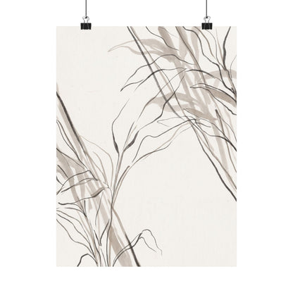 Japandi Shoji Screen in Dappled | Minimal Line Wall Art Print
