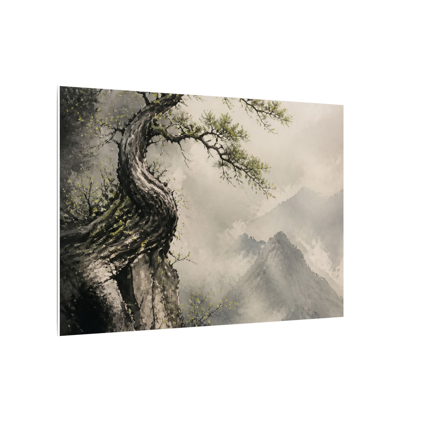 Spring Pine Tree Watercolor Canvas Art | Warm Decor