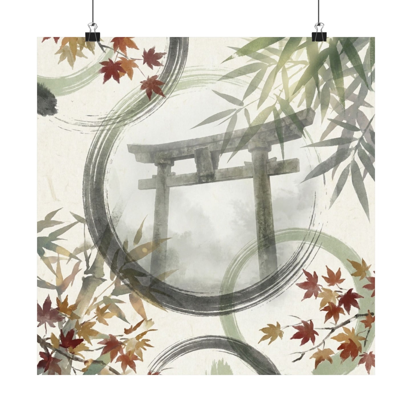 Peaceful Torii Gate Wall Art Print - Enso Zen
