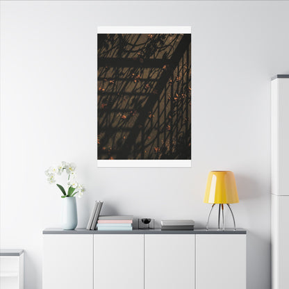 Dark Japandi Shadow Play in Golden Hour | Moody Minimal Canvas Art