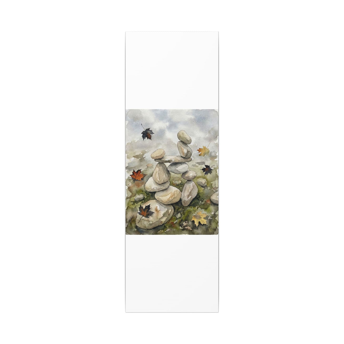 Overcast River Stones Canvas Art - Japandi Fukinsei