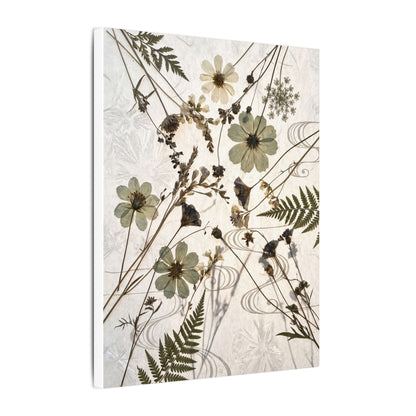 Japandi Dried Flowers in Golden Hour | Japanese Pattern Canvas Art