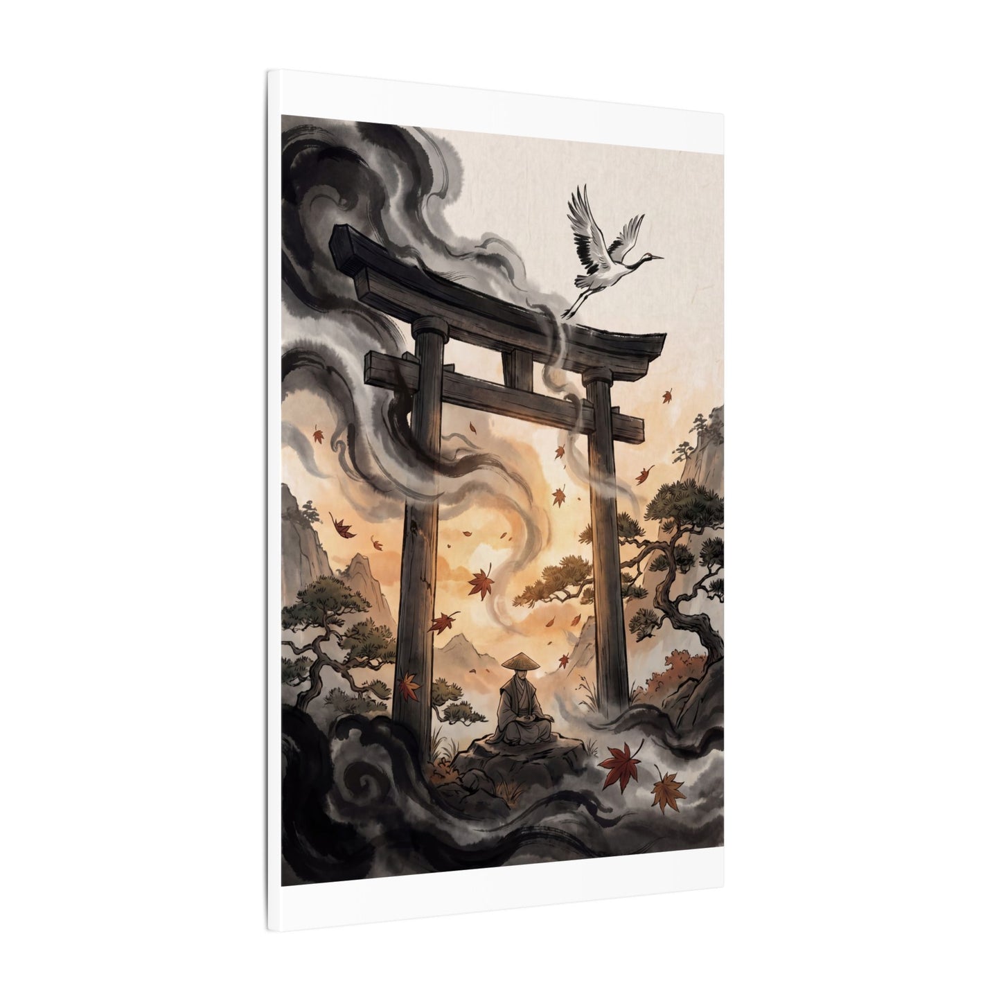 Torii Gate Ukiyo E Inspired Canvas Art | Serene Zen Art