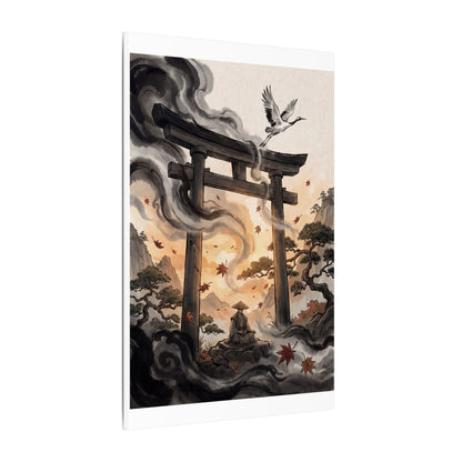 Torii Gate Ukiyo E Inspired Canvas Art | Serene Zen Art