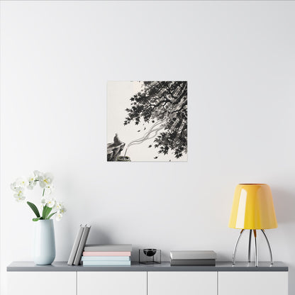 Serene Incense Smoke Canvas Art - Ukiyo E Inspired Zen