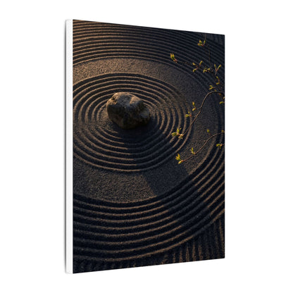 Rock Garden Shadow Zen Canvas Art | Bold Dark Japandi Art