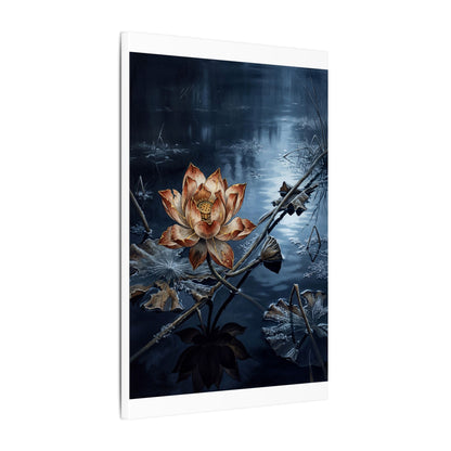 Winter Lotus Flower Broken Beauty Canvas Art | Healing Decor