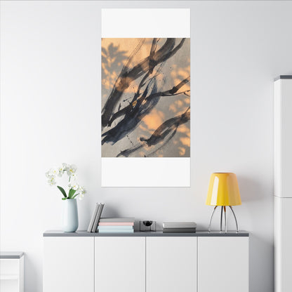 Datsuzoku Ink Brushstroke Canvas Art - Dark Japandi Shadow Zen