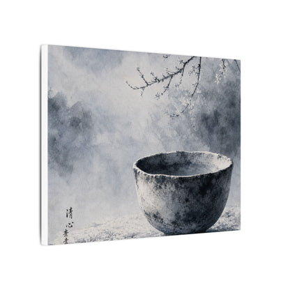 Seijaku Ceramic Bowl Canvas Art - Zen Sumi E