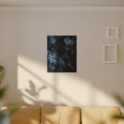 Shadow Play Winter Canvas Art | Dark Japandi Luxurious Design