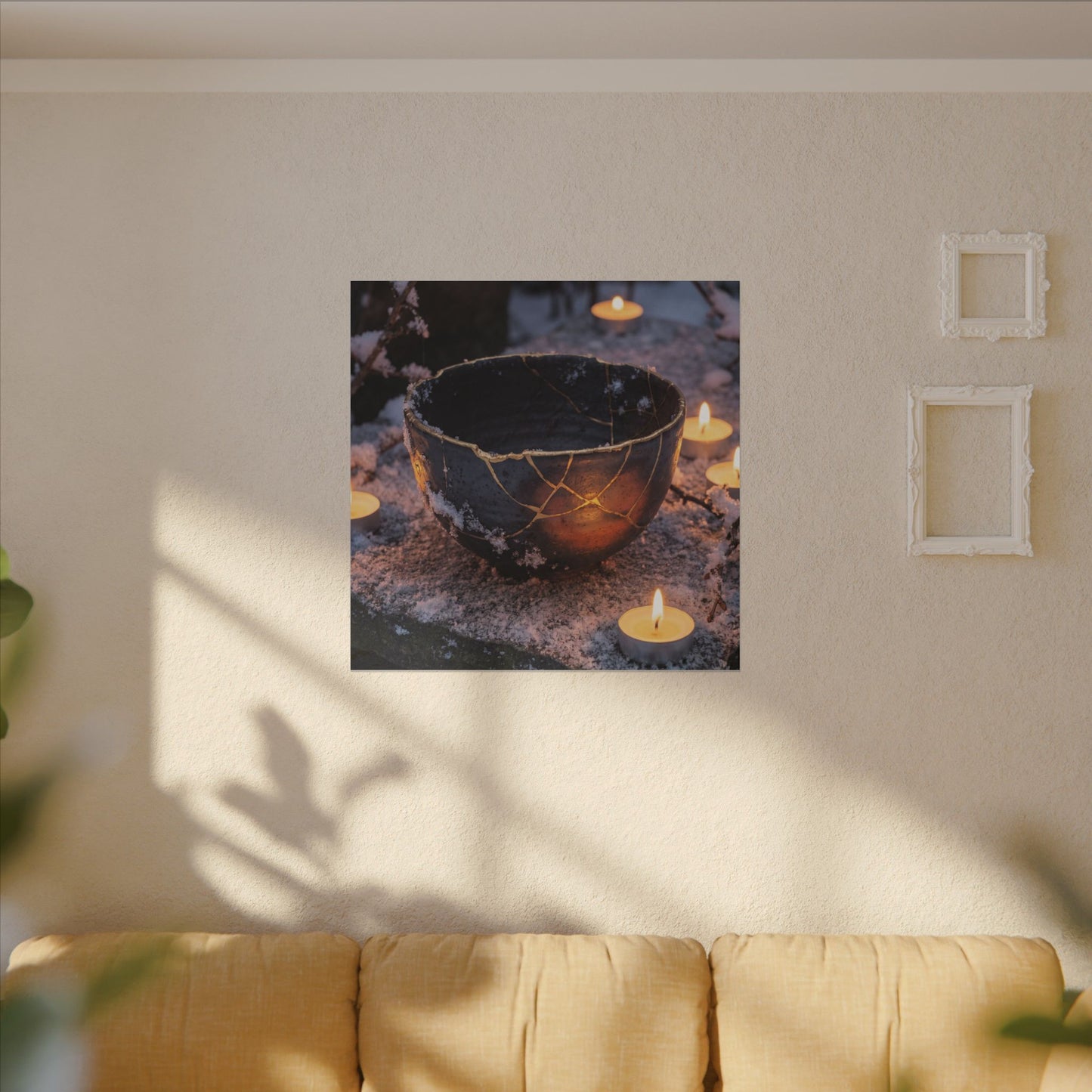 Ceramic Bowl Gold Repair Canvas Art | Beautiful Kintsugi Art