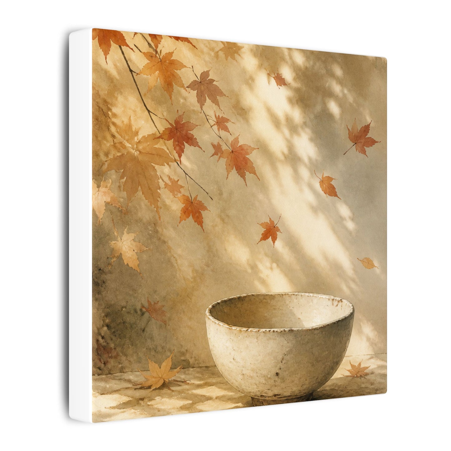Japandi Ceramic Bowl in Dappled | Watercolor Canvas Art