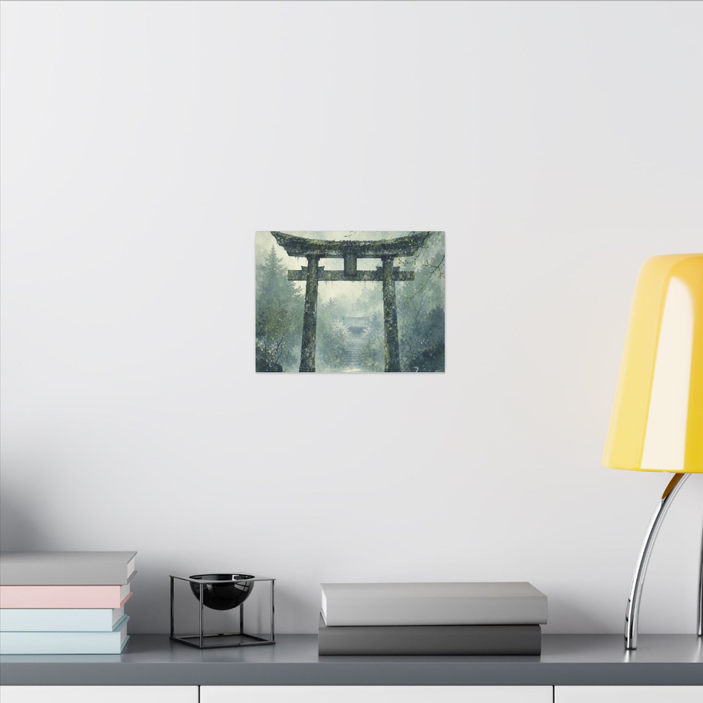 Earthy Torii Gate Canvas Art - Watercolor Japandi