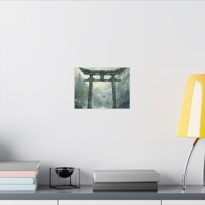 Earthy Torii Gate Canvas Art - Watercolor Japandi
