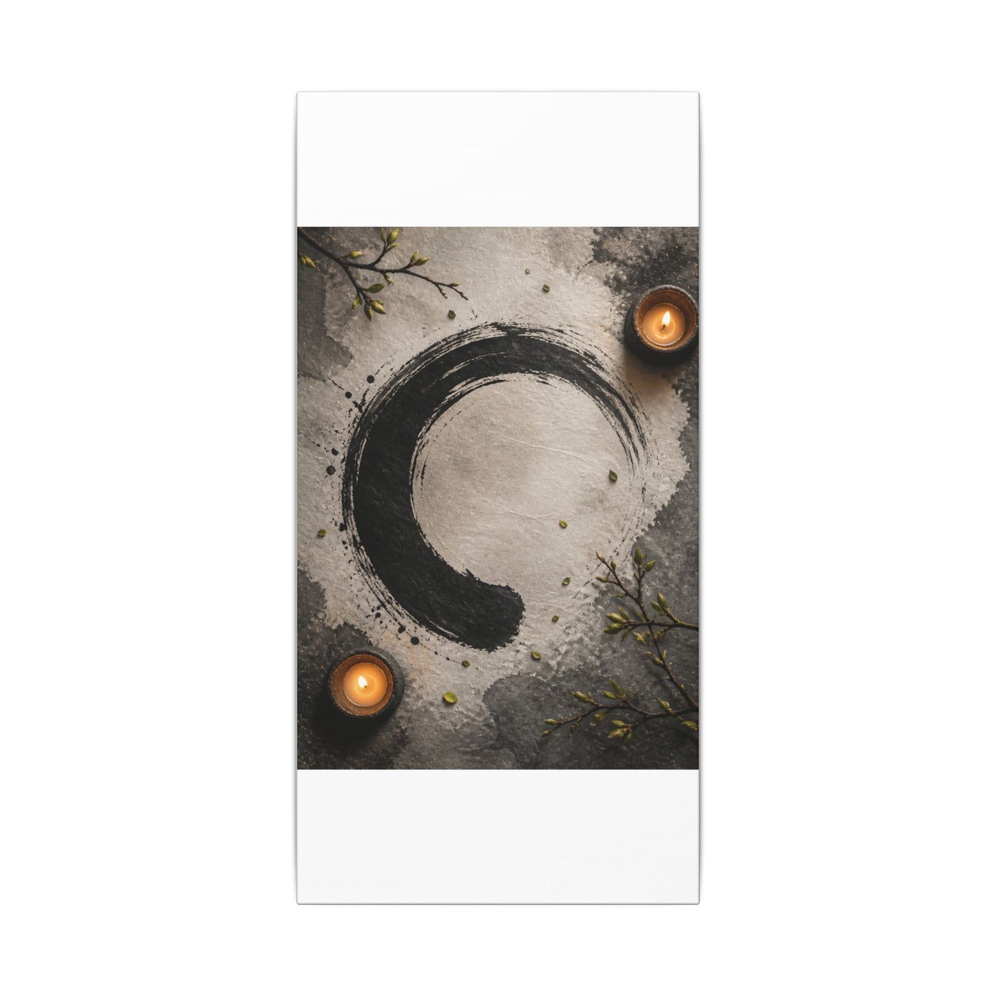 Candlelight Ink Brushstroke Canvas Art - Zen Ma