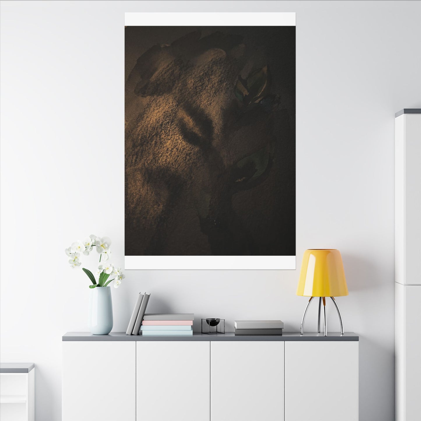 Candlelight Shadow Play Canvas Art - Dark Japandi Ma