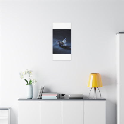 Kintsugi Paper Fold in Moonlight | Crackle Gold Canvas Art