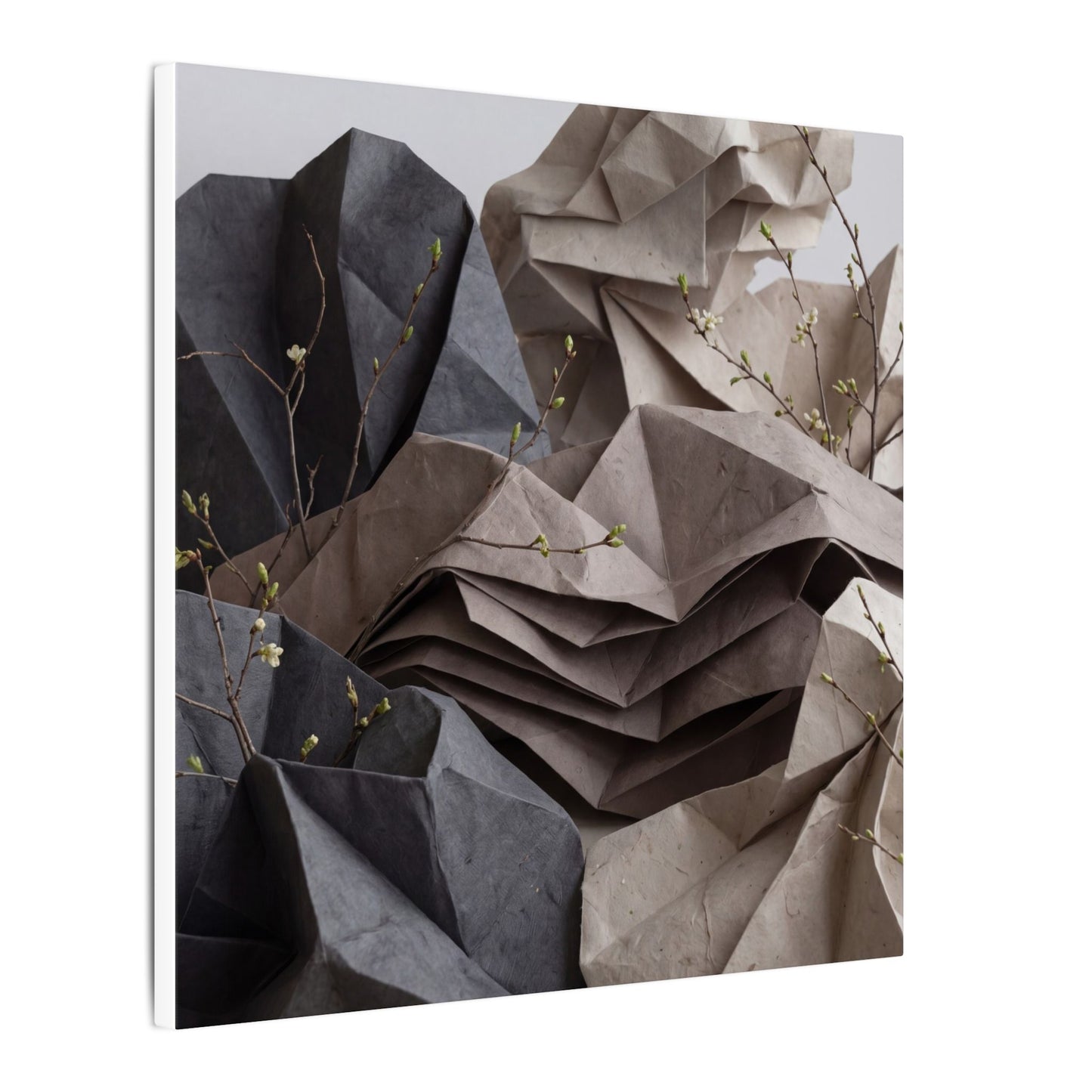 Neutral Paper Fold Canvas Art - Texture Japandi