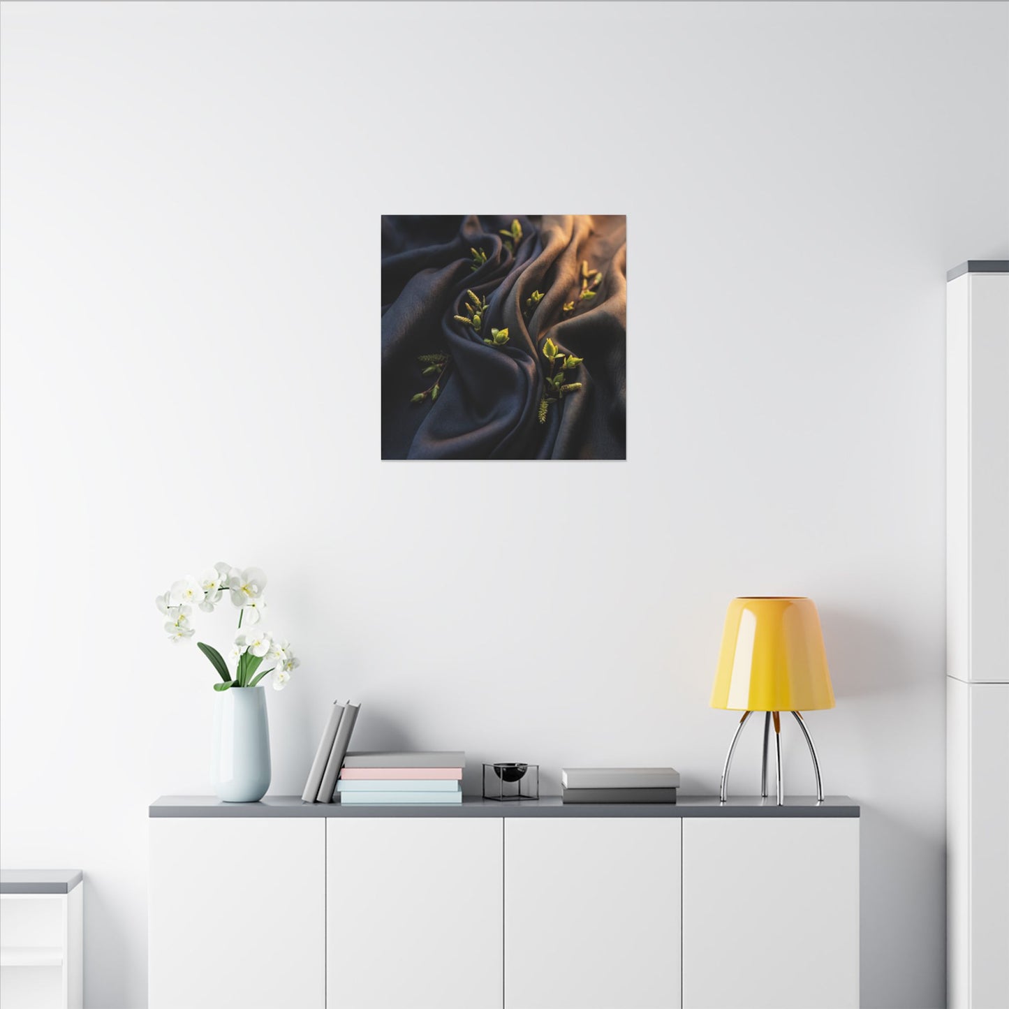 Spring Silk Drape Moody Minimal Canvas Art | Luxurious Decor