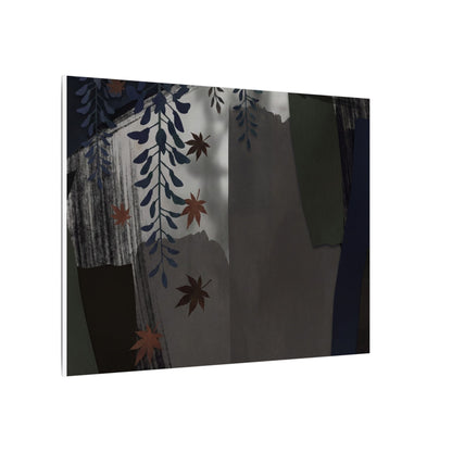 Wisteria Autumn Canvas Art | Dark Japandi Moody Design