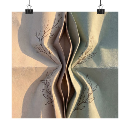 Kanso Paper Fold Wall Art Print - Japandi Minimal Line