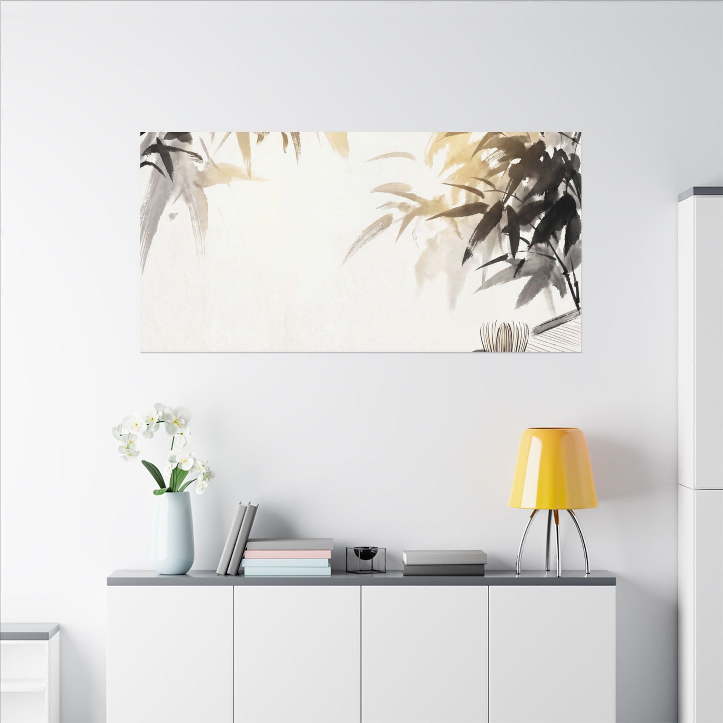 Tea Ceremony Sumi E Canvas Art | Serene Zen Art