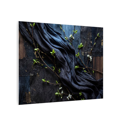 Spring Silk Drape Dark Texture Canvas Art | Atmospheric Decor