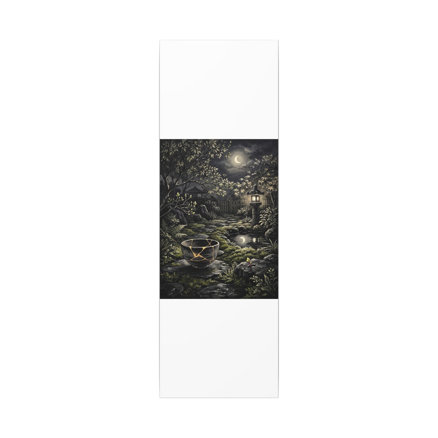 Kintsugi Moonlit Garden in Dappled | Gold Repair Canvas Art