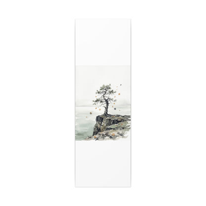 Japandi Pine Tree in Overcast | Watercolor Canvas Art