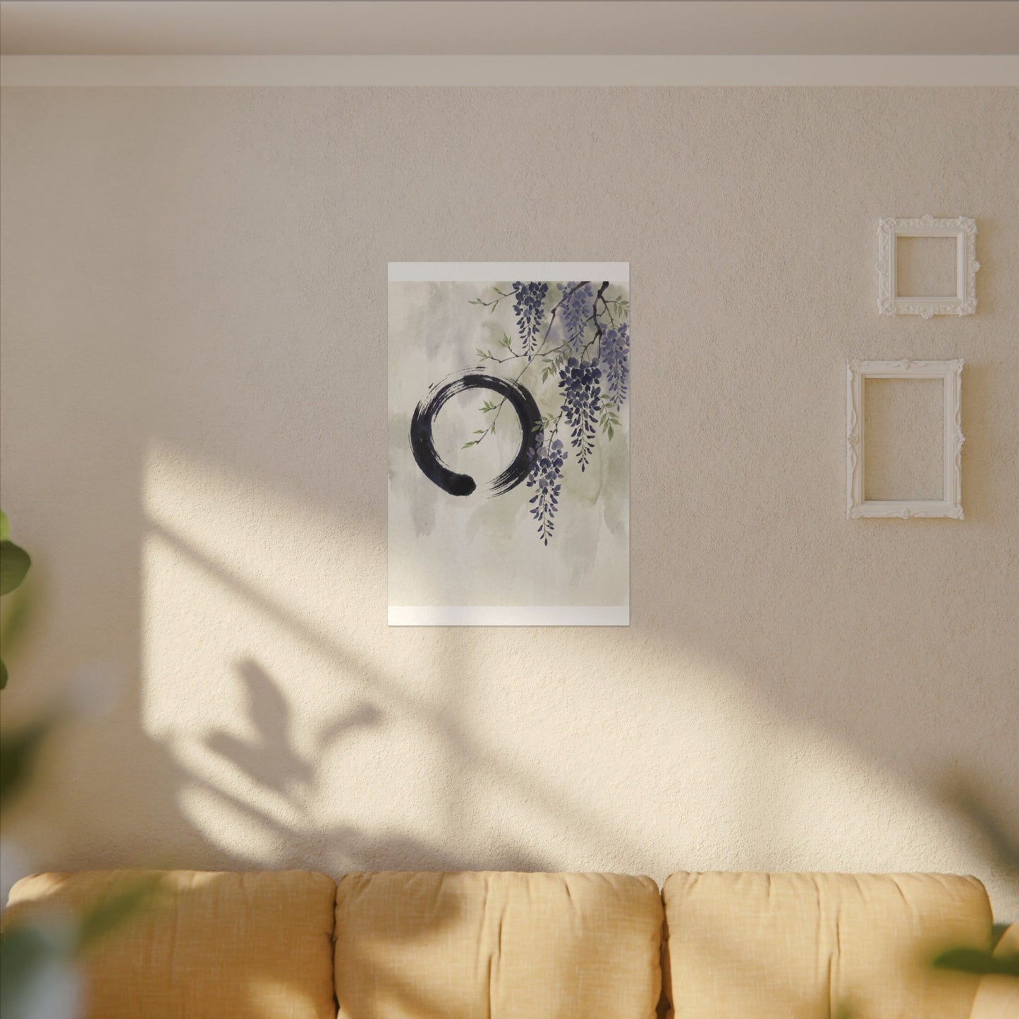 Wisteria Enso Canvas Art | Serene Zen Art