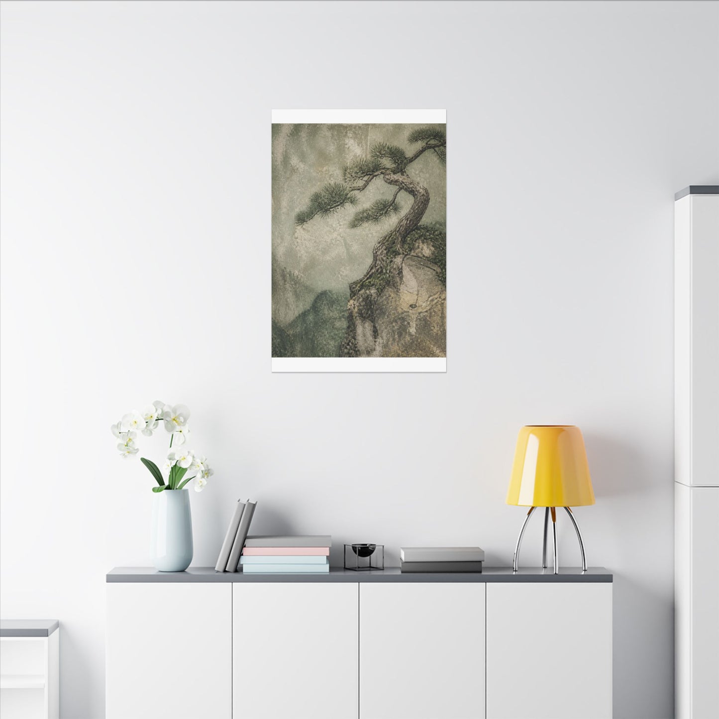 Fukinsei Pine Tree Canvas Art - Japandi Texture