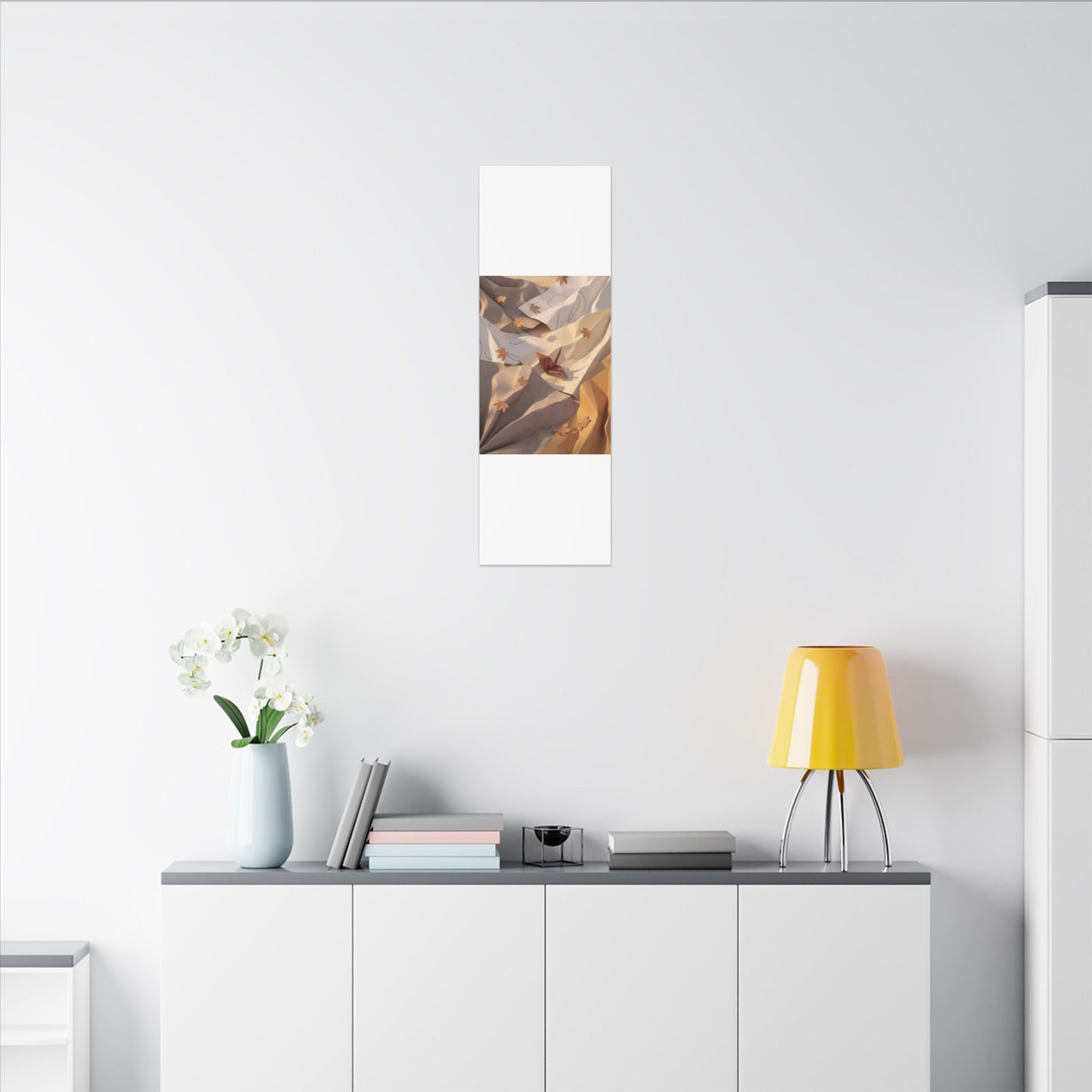 Autumn Paper Fold Minimal Line Canvas Art | Cozy Decor