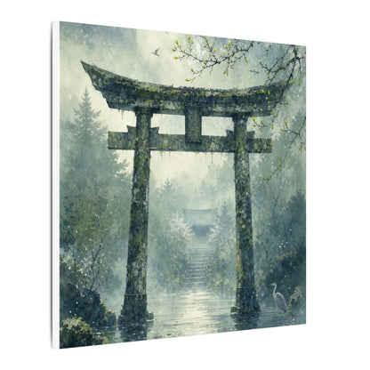 Earthy Torii Gate Canvas Art - Watercolor Japandi