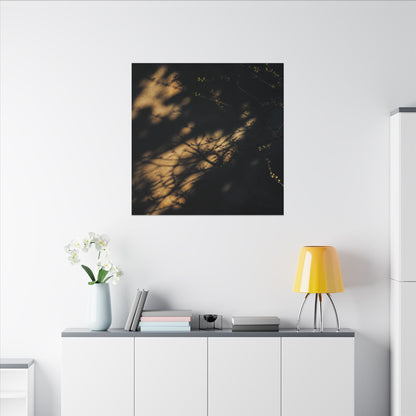 Moody Shadow Play Canvas Art - Moody Minimal Dark Japandi