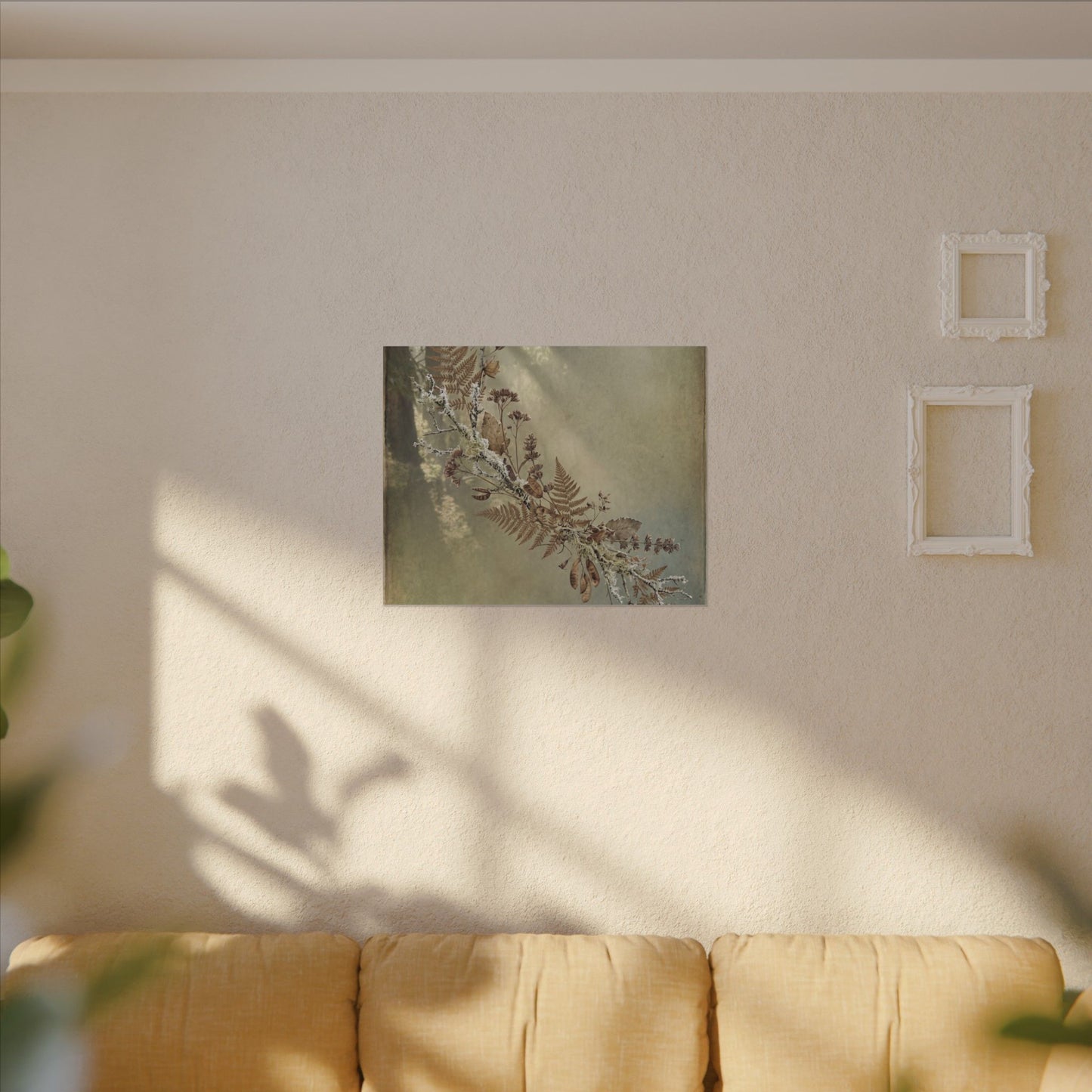 Winter Dried Flowers Forest Whimsy Canvas Art | Earthy Decor