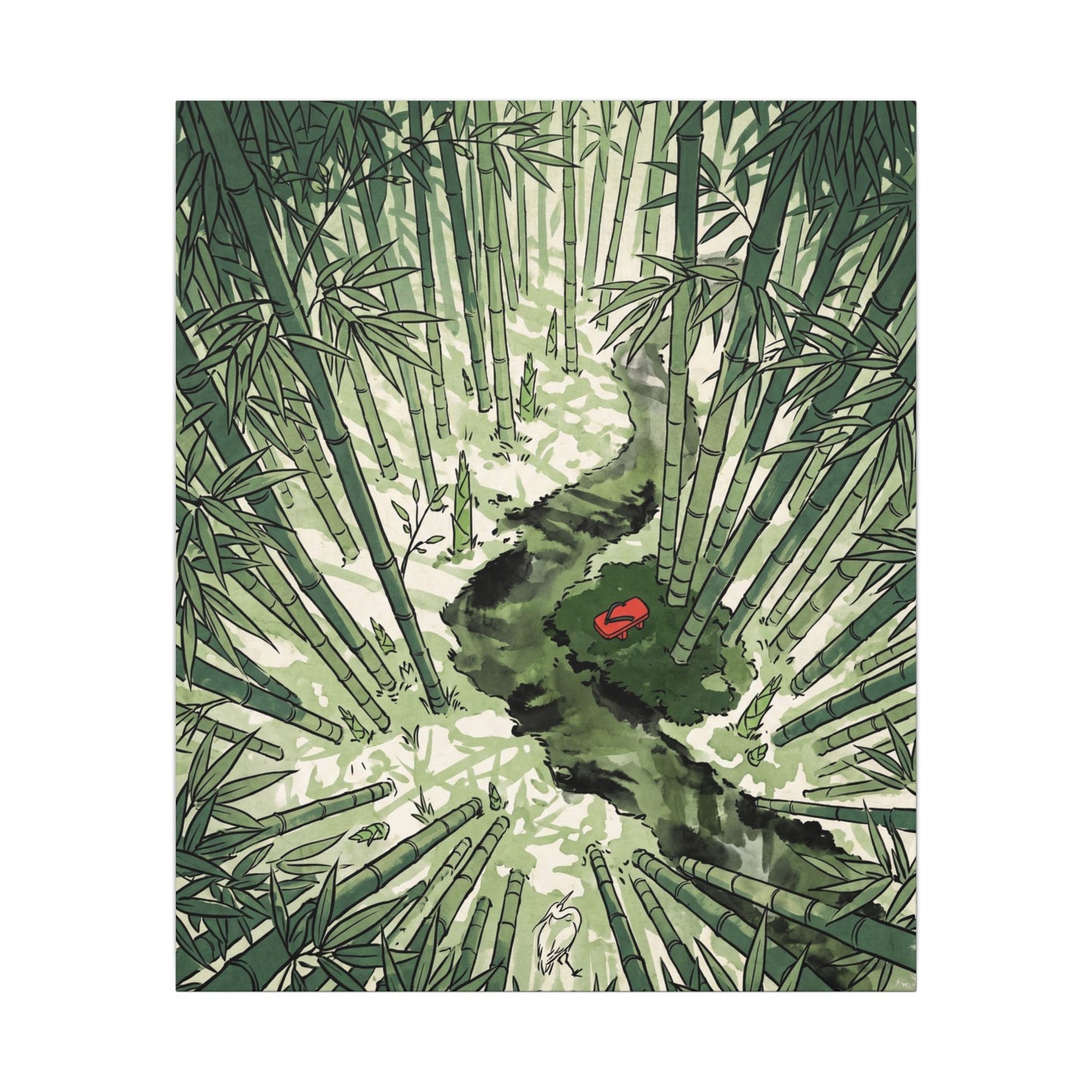 Peaceful Bamboo Grove Canvas Art - Ukiyo E Inspired Zen