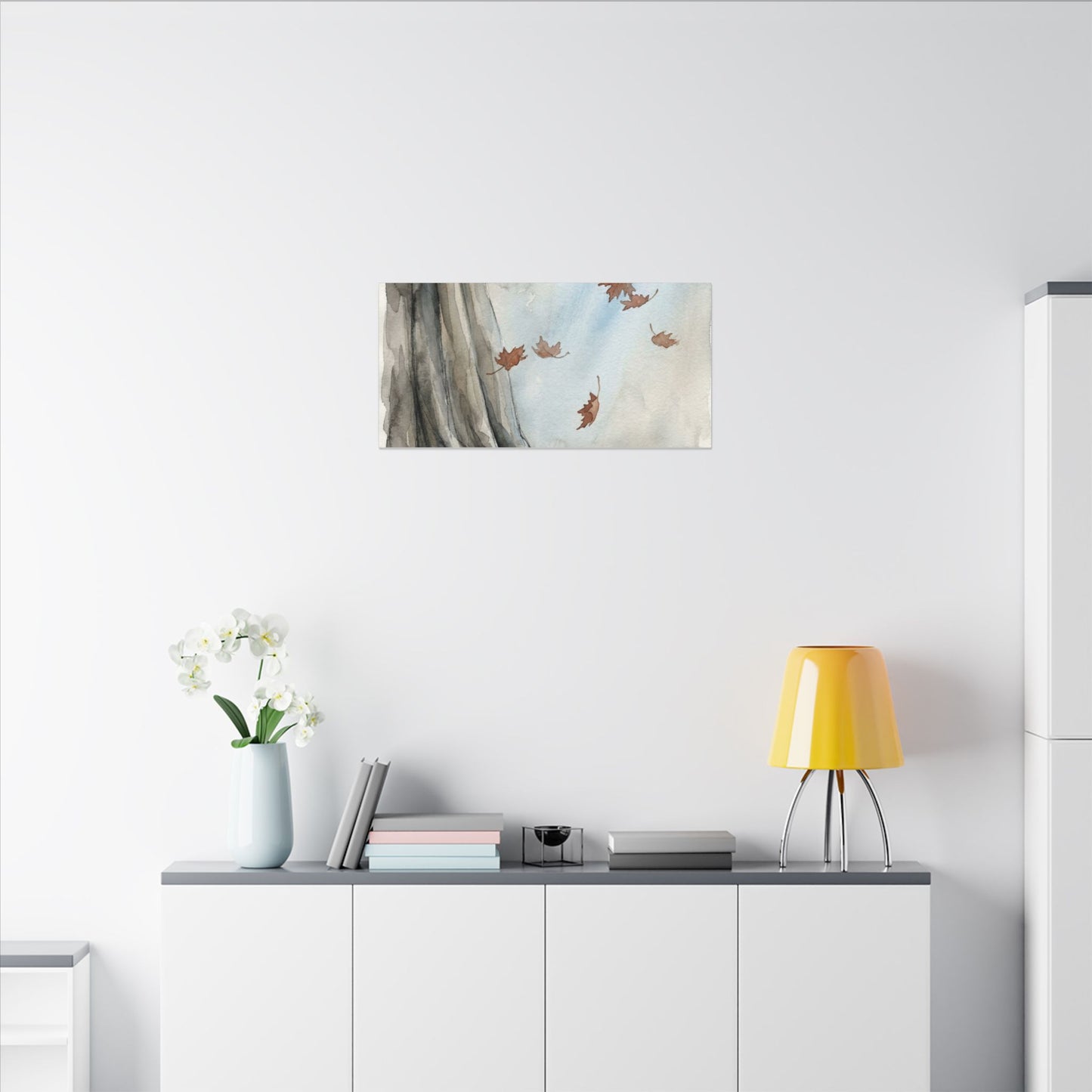 Ma Silk Drape Canvas Art - Japandi Watercolor