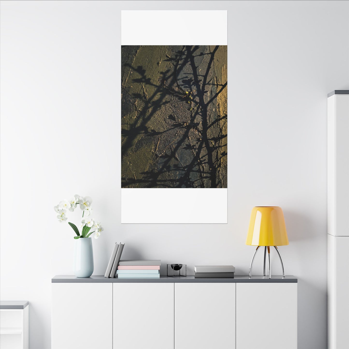 Kanso Shadow Play Canvas Art - Dark Japandi Dark Texture