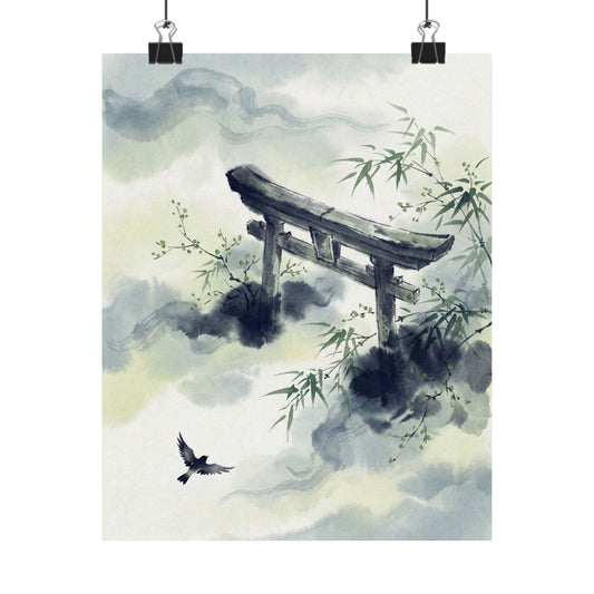 Torii Gate Spring Wall Art Print | Zen Peaceful Design