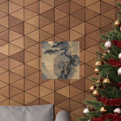 Ma Pine Tree Wall Art Print - Japandi Japanese Pattern