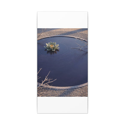Lotus Flower Canvas Art | Winter Zen Karesansui Art