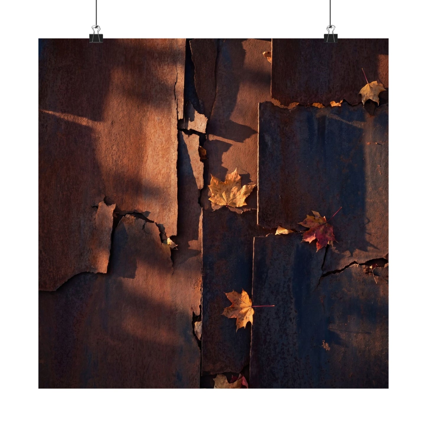 Rust Patina Wall Art Print | Autumn Dark Japandi Shadow Zen Art