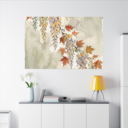 Ma Wisteria Canvas Art - Japandi Watercolor